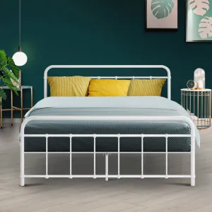 Country-Style Metal Double Bed Frame with Storage - Artiss